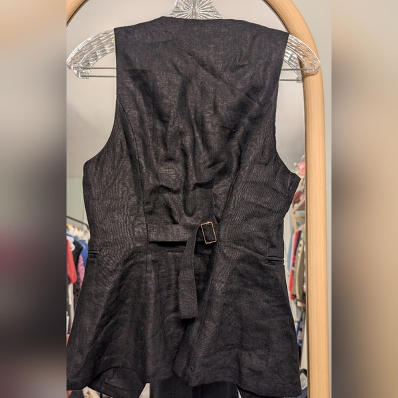 Reformation Black Linen Aspen Vest - Picture 2 of 7